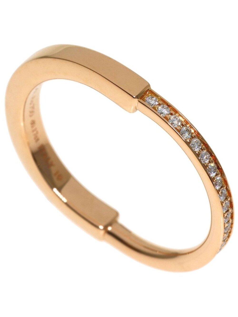 Tiffany & Co Lock Diamond Ring 18k Pink Gold